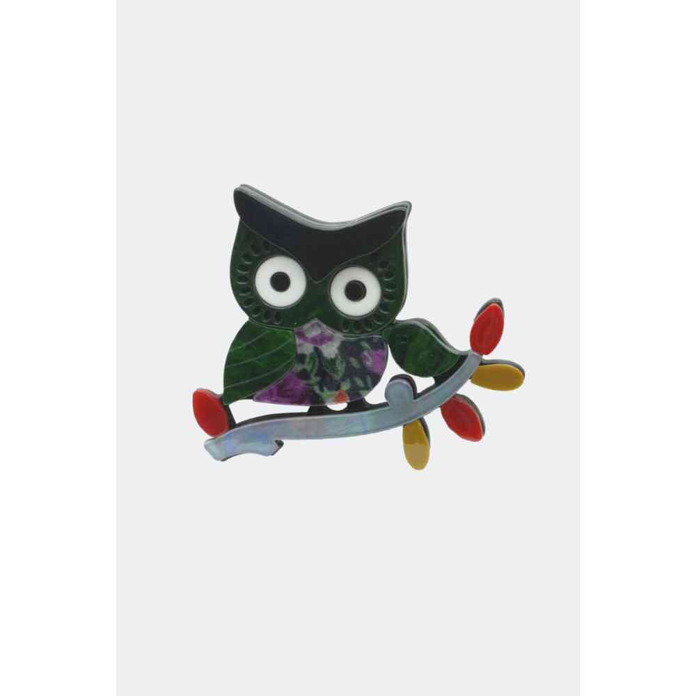 Voodoo Vixen - Mid Century Style Owl Broche - Multicolours